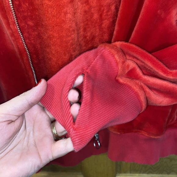 Athleta Size Large Red y2k Coat Mrs. Claus - Picture 12 of 16